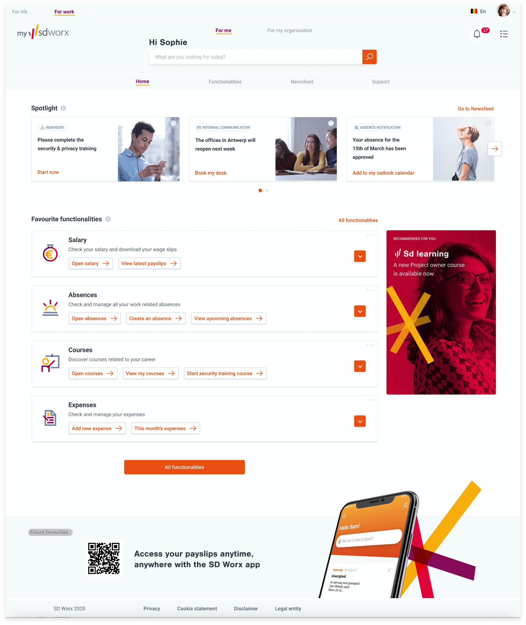 Interface of mysdworx for employees